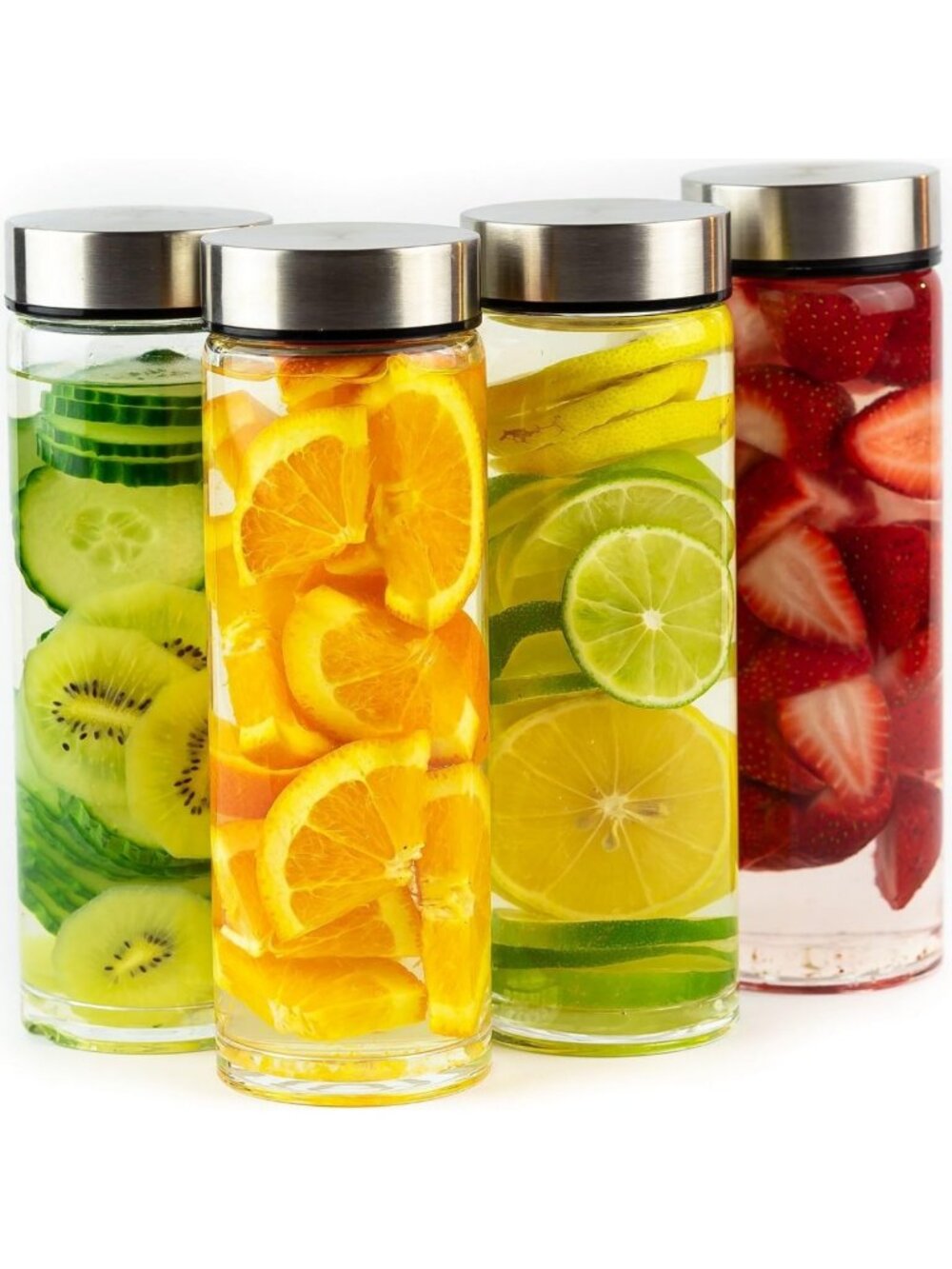 16oz Wide Mouth Glass Juice Bottles with Stainless Steel Lids - Eco-Friendly
